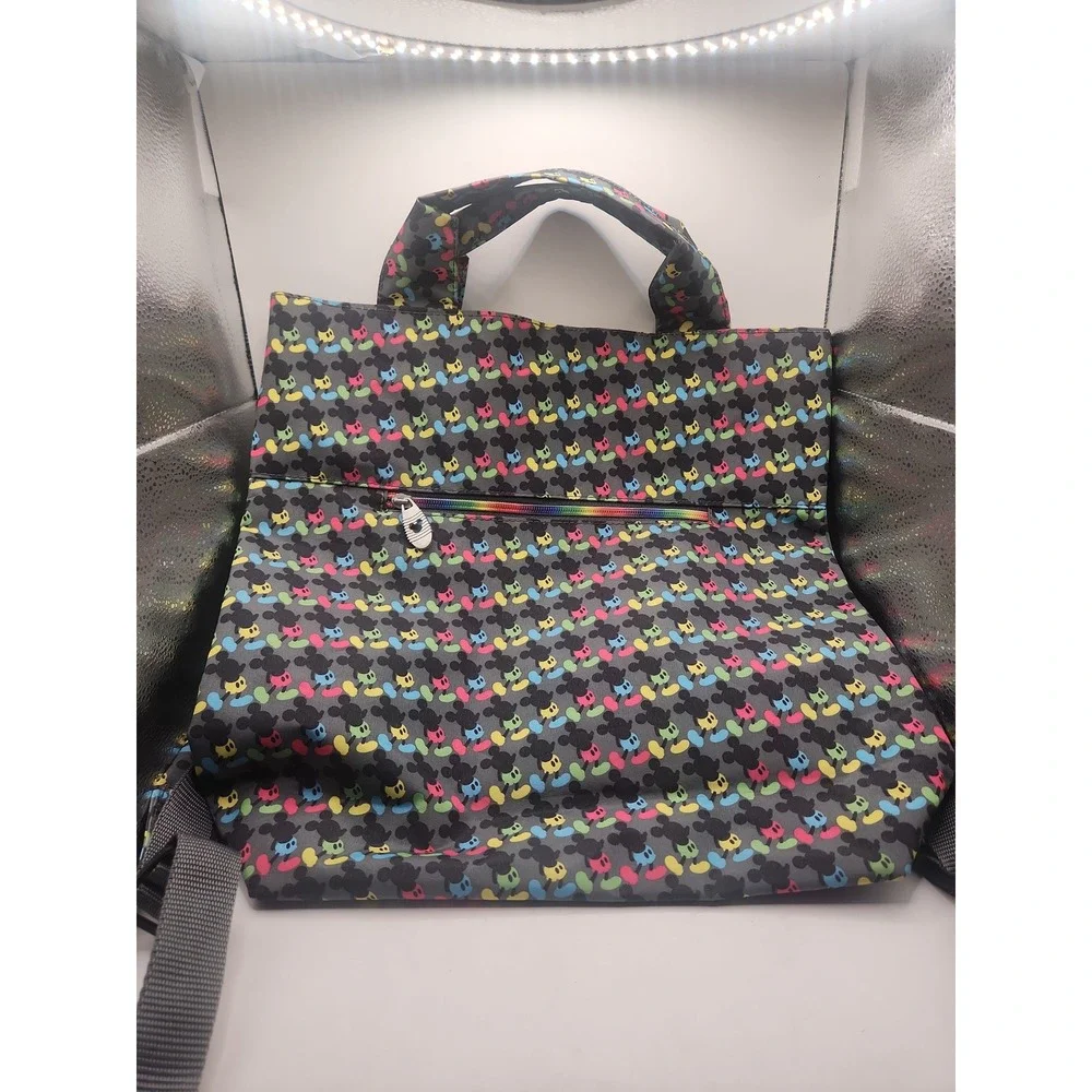 Mickey Mouse Print Backpack/Tote Bag with Rainbow colors